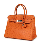 Hermes Birkin 30 Tangerine Ostrich Palladium Hardware