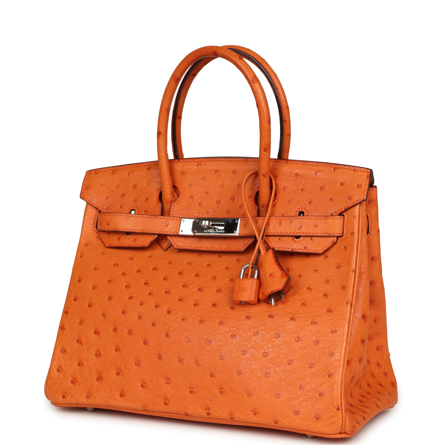 Hermes Birkin 30 Tangerine Ostrich Palladium Hardware