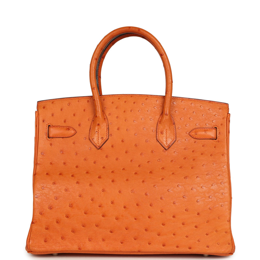 Hermes Birkin 30 Tangerine Ostrich Palladium Hardware