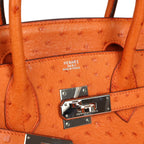 Hermes Birkin 30 Tangerine Ostrich Palladium Hardware