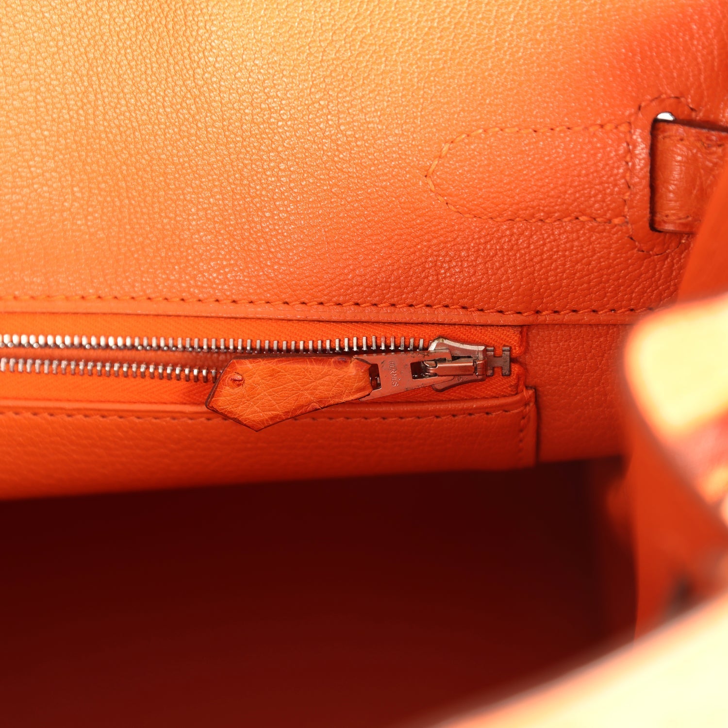 Hermes Birkin 30 Tangerine Ostrich Palladium Hardware