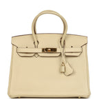 Hermes Birkin 30 Parchemin Clemence Gold Hardware