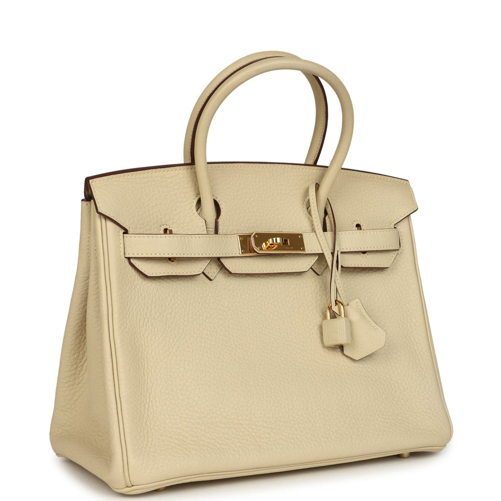 Hermes Birkin 30 Parchemin Clemence Gold Hardware
