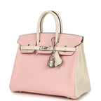 Hermes Special Order (HSS) Birkin 25 Nata and Rose Sakura Chevre Mysore Palladium Hardware