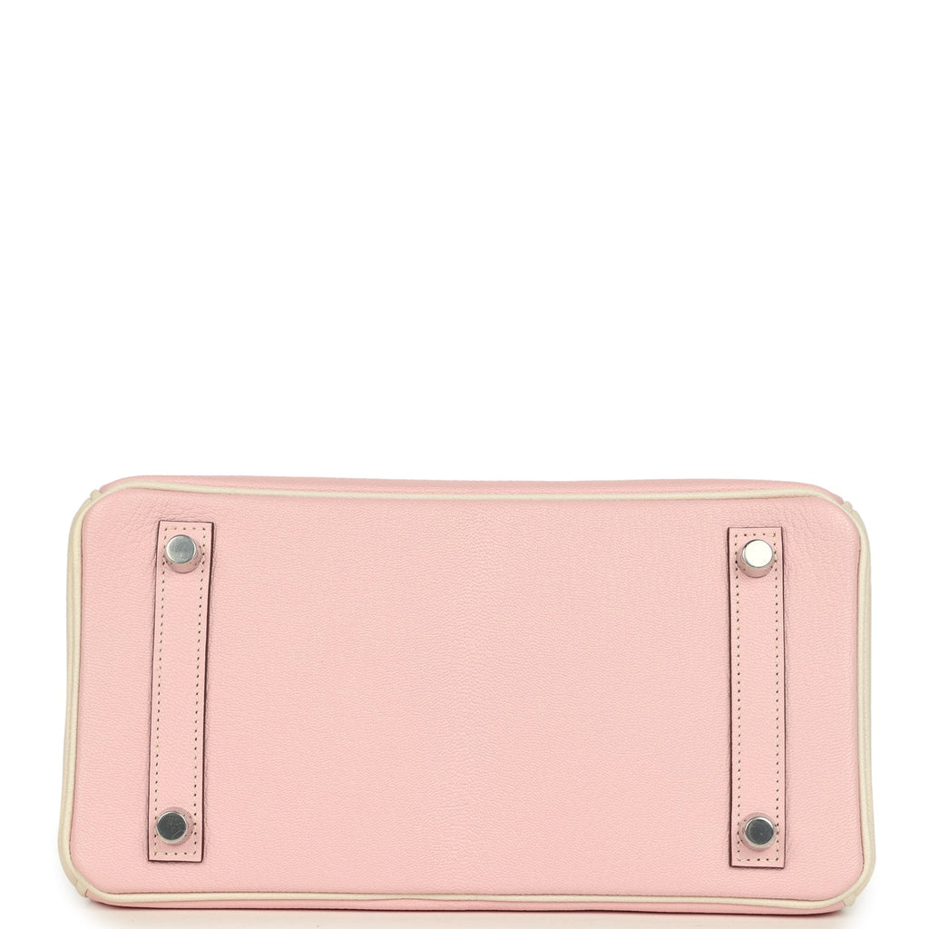 Hermes Special Order (HSS) Birkin 25 Nata and Rose Sakura Chevre Mysore Palladium Hardware
