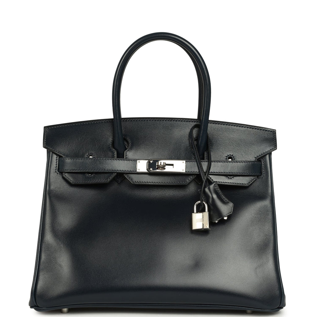 Hermes Birkin 30 Bleu Marine Box Palladium Hardware