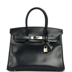 Hermes Birkin 30 Bleu Marine Box Palladium Hardware