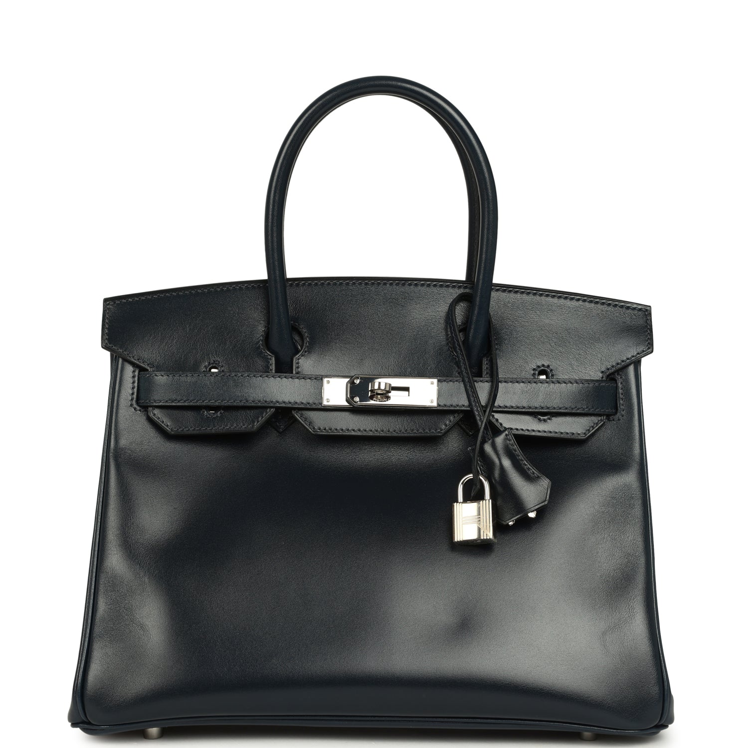 Hermes Birkin 30 Bleu Marine Box Palladium Hardware