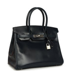 Hermes Birkin 30 Bleu Marine Box Palladium Hardware