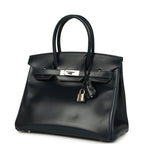 Hermes Birkin 30 Bleu Marine Box Palladium Hardware