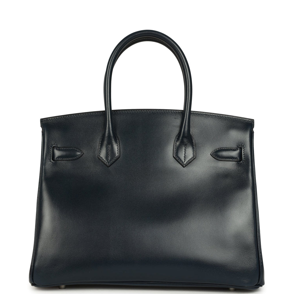 Hermes Birkin 30 Bleu Marine Box Palladium Hardware