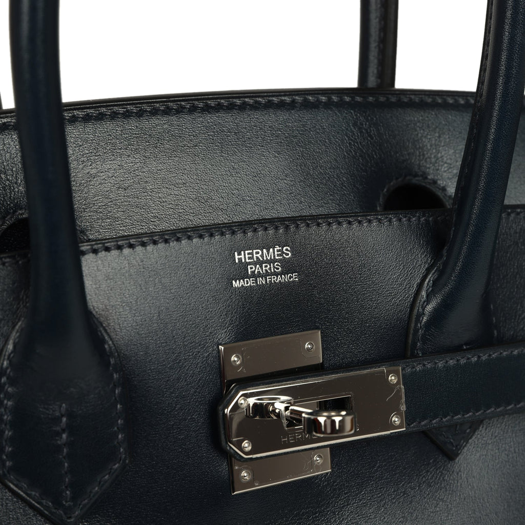 Hermes Birkin 30 Bleu Marine Box Palladium Hardware