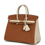 Hermes Special Order (HSS) Birkin 25 Gold and Craie Togo Gold Hardware