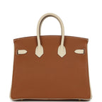 Hermes Special Order (HSS) Birkin 25 Gold and Craie Togo Gold Hardware