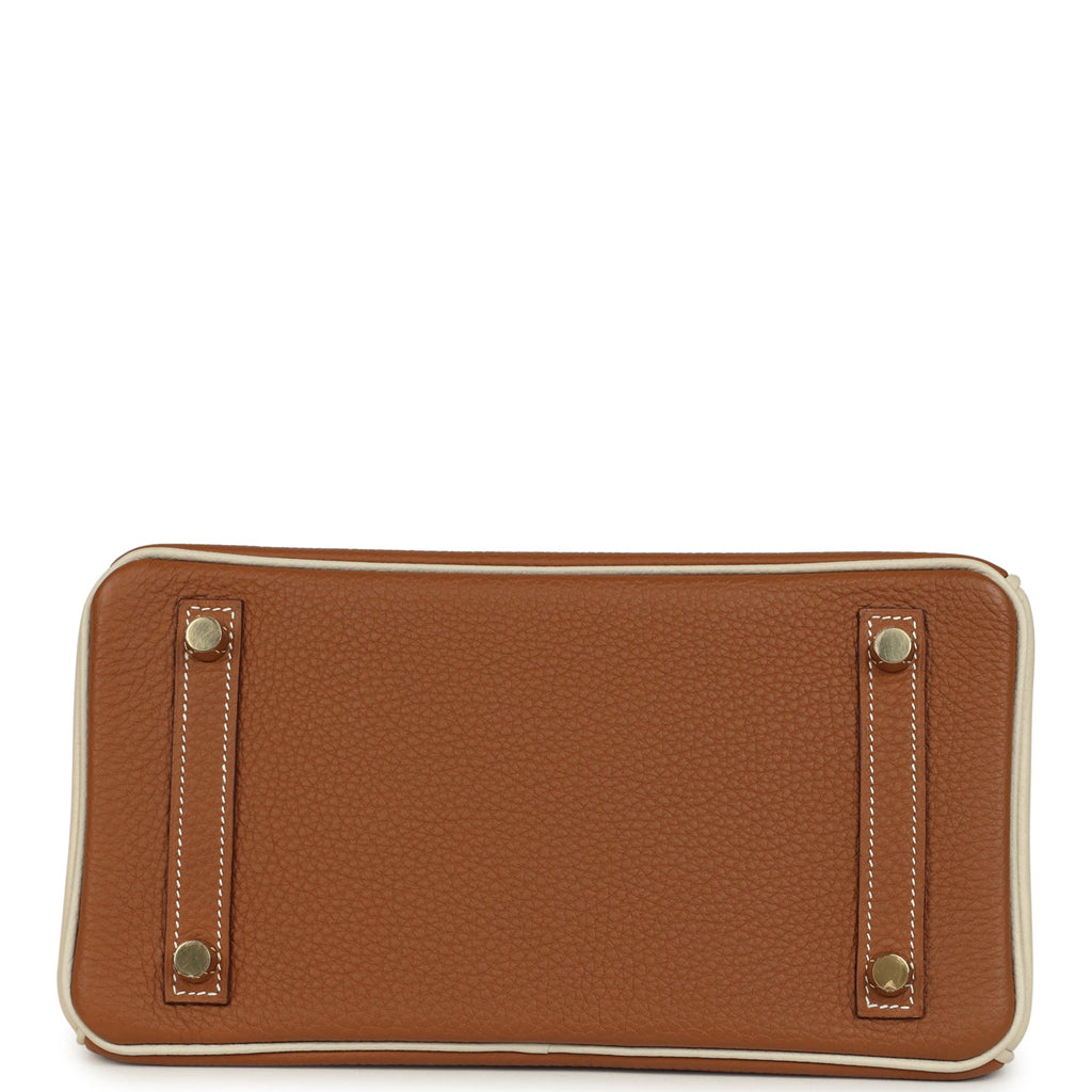 Hermes Special Order (HSS) Birkin 25 Gold and Craie Togo Gold Hardware