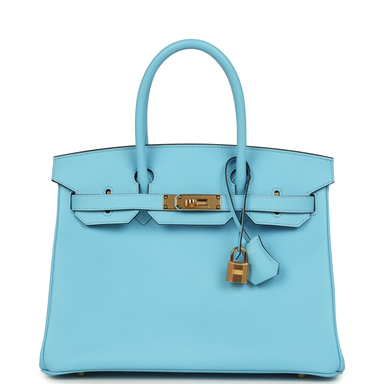 Hermes Birkin 30 Celeste Epsom Gold Hardware