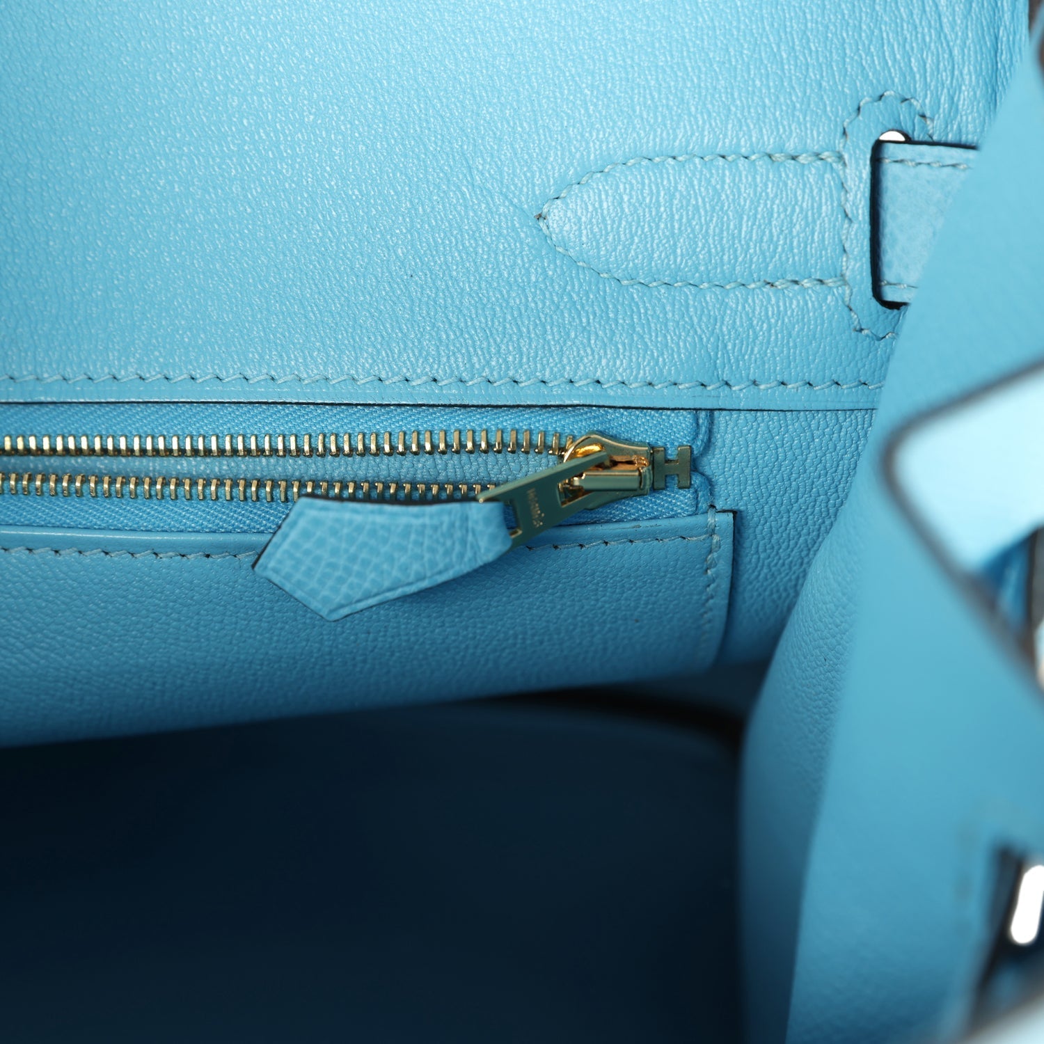 Hermes Birkin 30 Celeste Epsom Gold Hardware