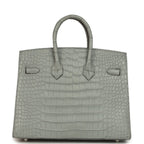 Hermes Birkin Sellier 25 Gris Ciment Matte Alligator Palladium Hardware