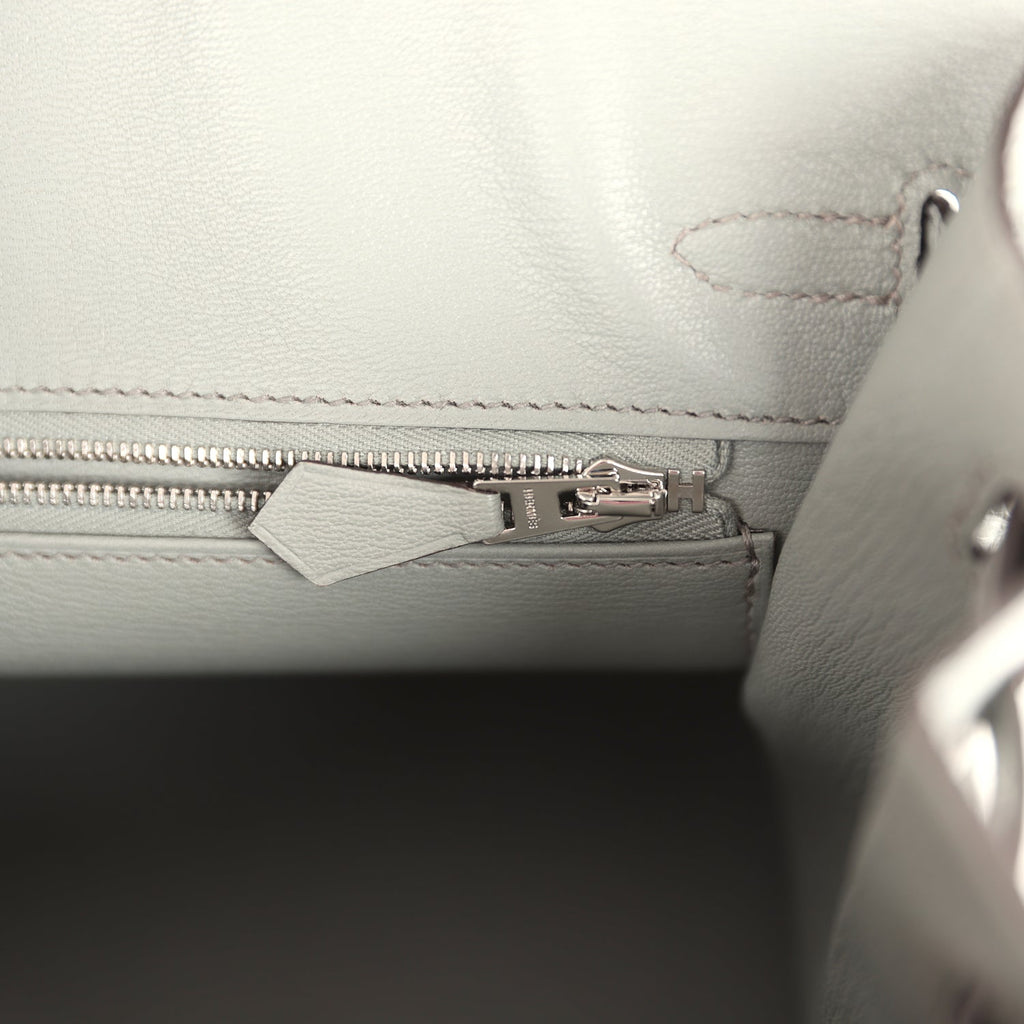 Hermes Birkin Sellier 25 Gris Ciment Matte Alligator Palladium Hardware