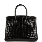 Hermes Birkin 30 Black Shiny Crocodile Niloticus Palladium Hardware