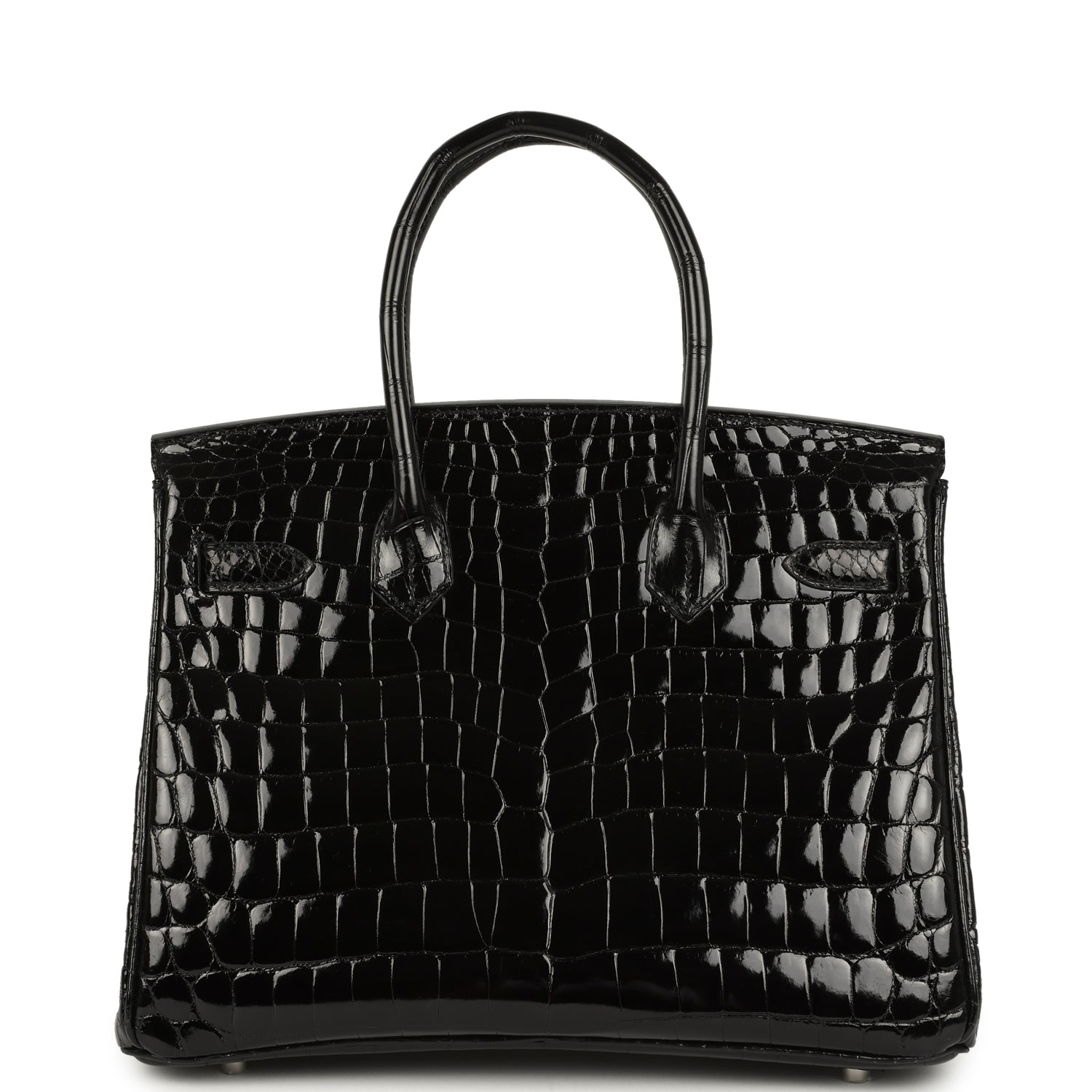 Hermes Birkin 30 Black Shiny Crocodile Niloticus Palladium Hardware