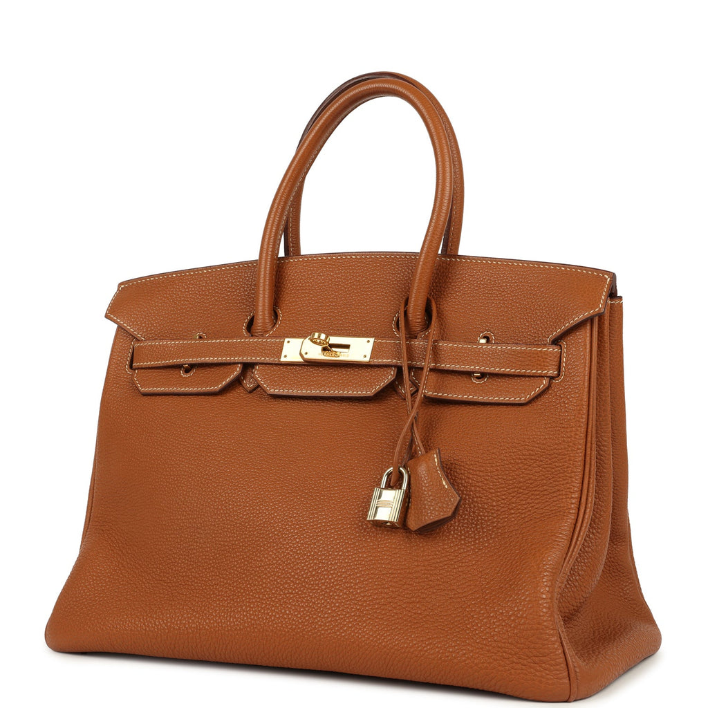 Vintage Hermes Birkin 35 Gold Togo Gold Hardware
