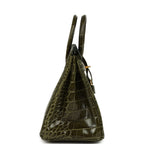 Hermes Birkin 25 Vert Veronese Shiny Alligator Gold Hardware