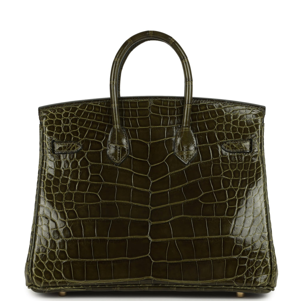 Hermes Birkin 25 Vert Veronese Shiny Alligator Gold Hardware
