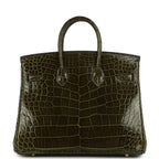 Hermes Birkin 25 Vert Veronese Shiny Alligator Gold Hardware