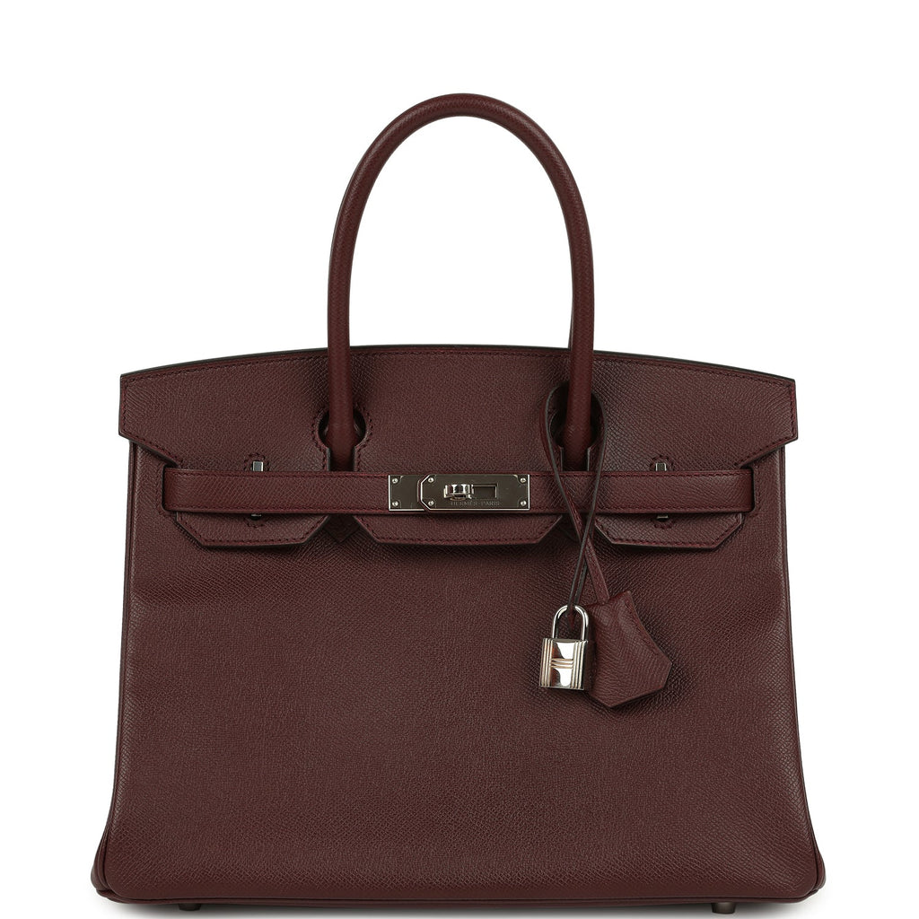 Hermes Birkin 30 Bordeaux Epsom Palladium Hardware