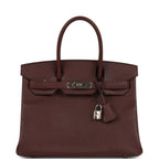 Hermes Birkin 30 Bordeaux Epsom Palladium Hardware