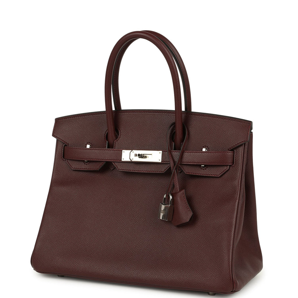 Hermes Birkin 30 Bordeaux Epsom Palladium Hardware
