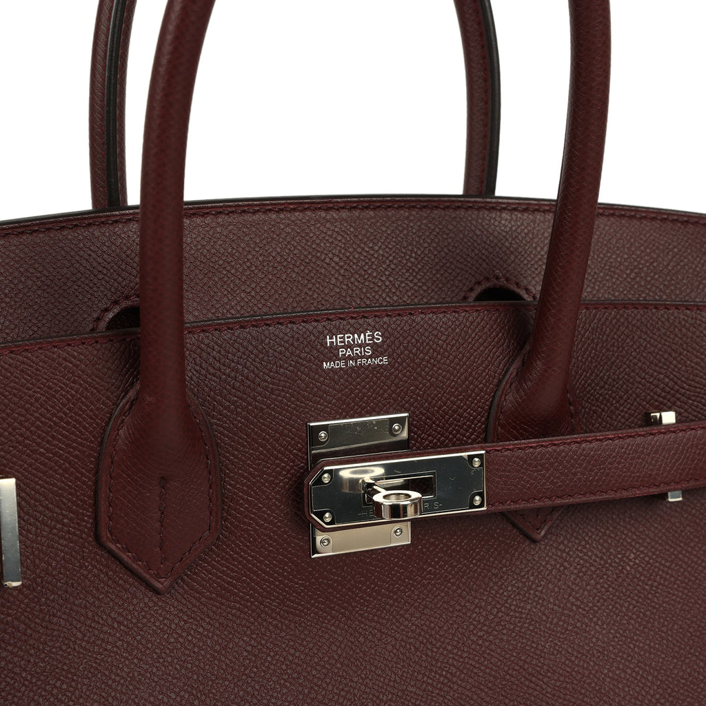 Hermes Birkin 30 Bordeaux Epsom Palladium Hardware