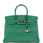 Hermes Birkin 35 Vert Vertigo Epsom Gold Hardware