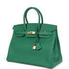 Hermes Birkin 35 Vert Vertigo Epsom Gold Hardware