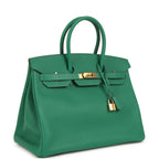Hermes Birkin 35 Vert Vertigo Epsom Gold Hardware
