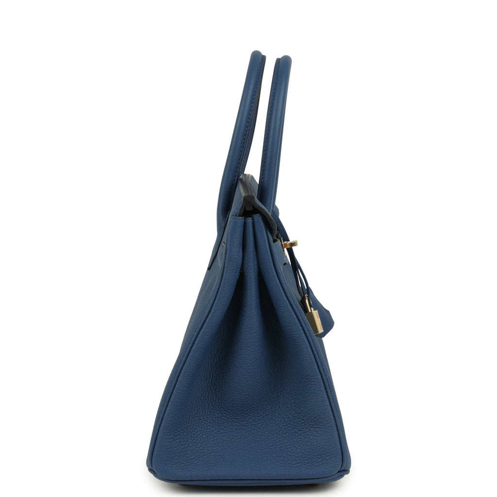Hermes Birkin 30 Bleu Tie Togo Permabrass Hardware