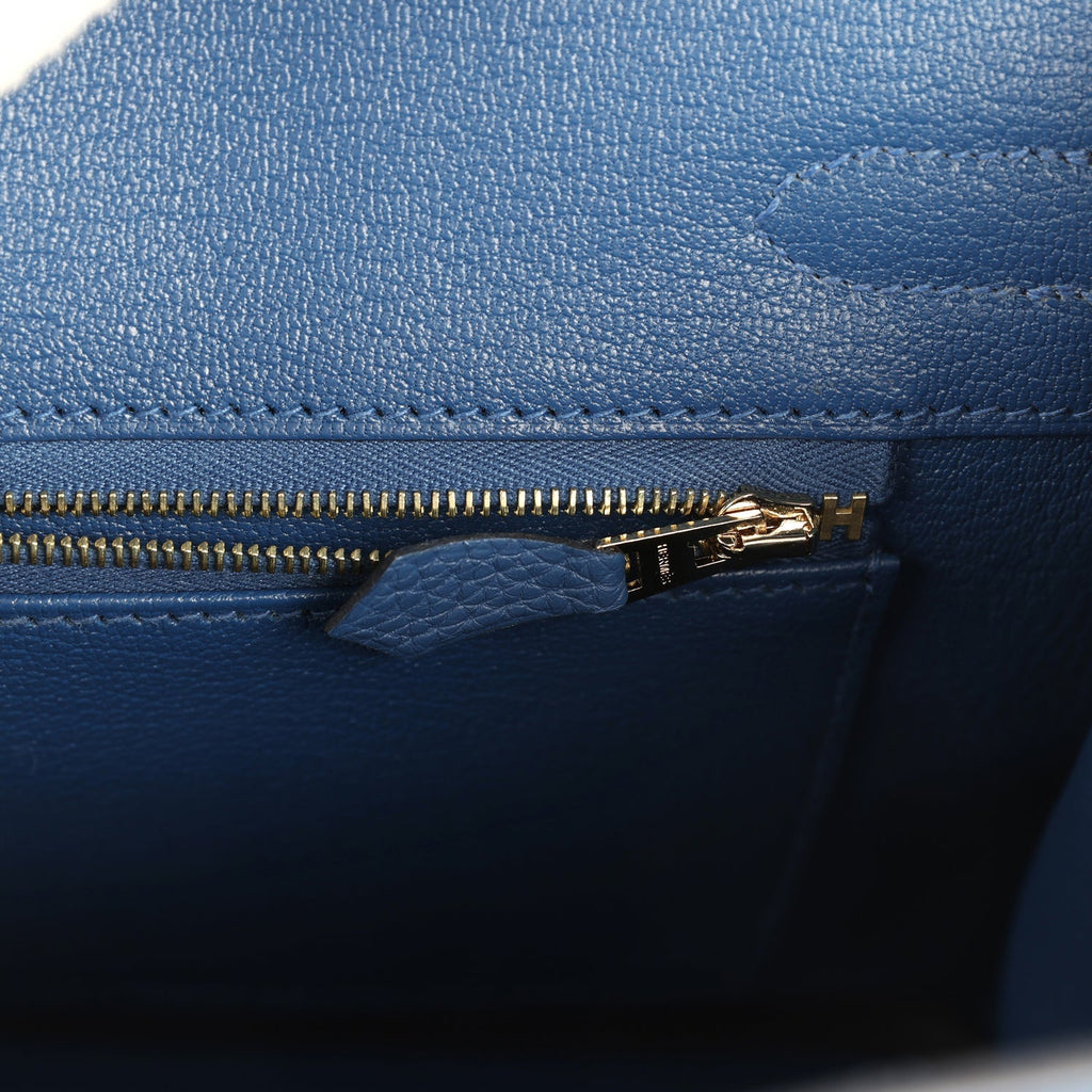Hermes Birkin 30 Bleu Tie Togo Permabrass Hardware