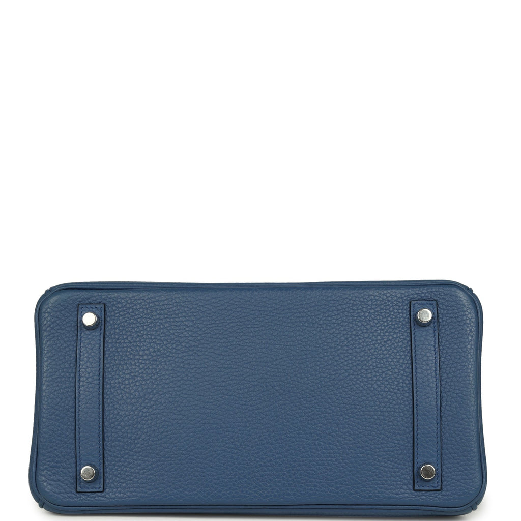 Hermes Birkin 30 Bleu Agate Clemence Palladium Hardware