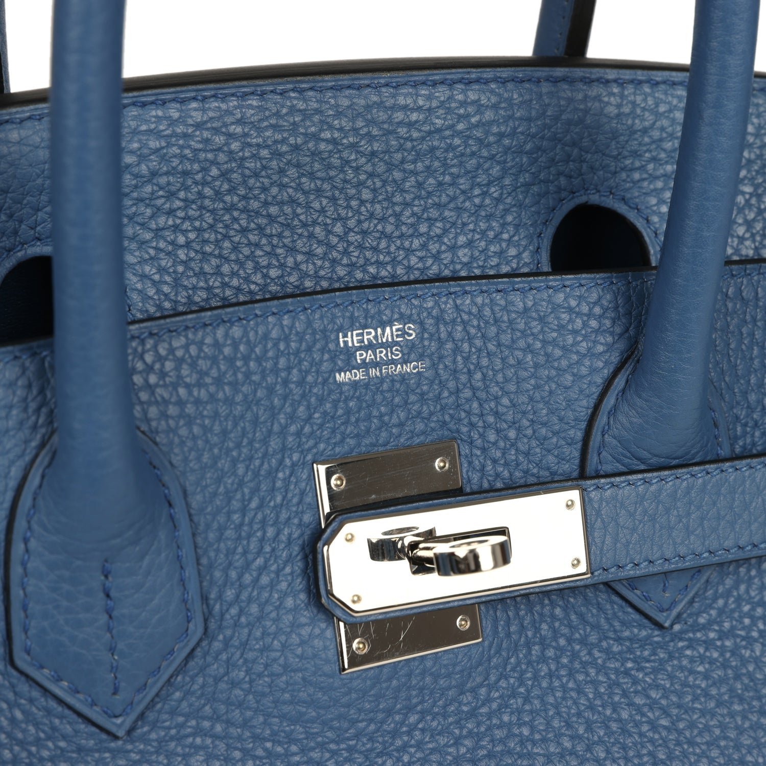 Hermes Birkin 30 Bleu Agate Clemence Palladium Hardware