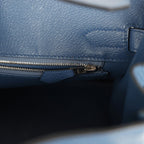 Hermes Birkin 30 Bleu Agate Clemence Palladium Hardware