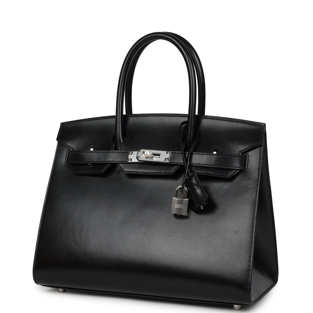 Hermes Birkin Sellier 30 Black Box Palladium Hardware