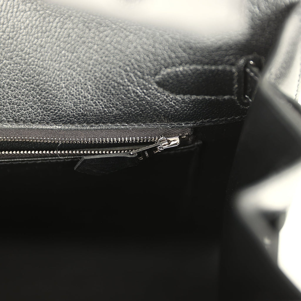 Hermes Birkin Sellier 30 Black Box Palladium Hardware