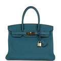 Hermes Birkin 30 Cobalt Togo Gold Hardware