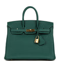 Hermes Birkin 25 Malachite Togo Gold Hardware