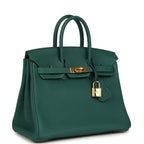 Hermes Birkin 25 Malachite Togo Gold Hardware