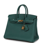 Hermes Birkin 25 Malachite Togo Gold Hardware
