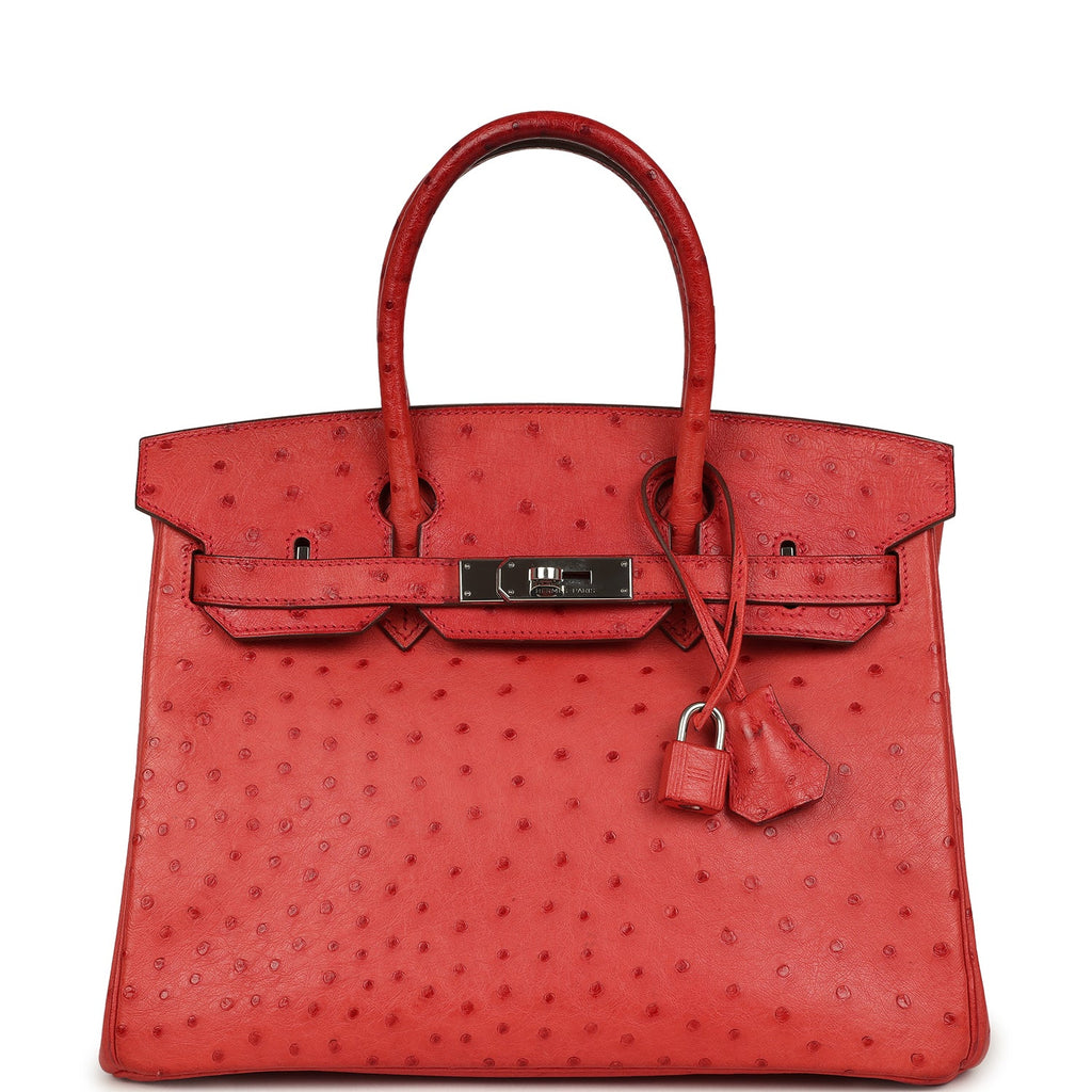 Hermes Birkin 30 Bougainvillea Ostrich Palladium Hardware