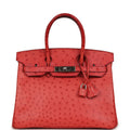 Hermes Birkin 30 Bougainvillea Ostrich Palladium Hardware
