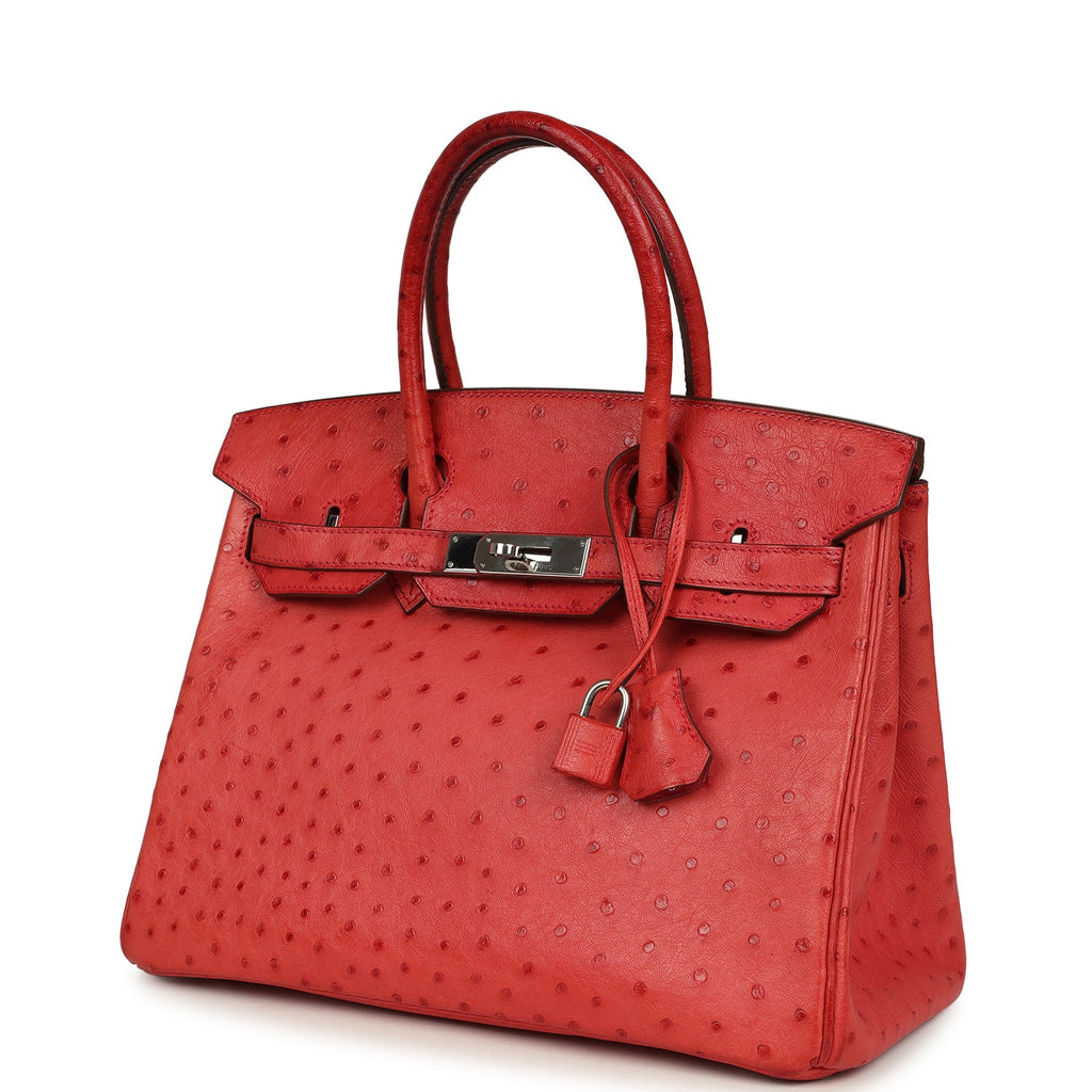 Hermes Birkin 30 Bougainvillea Ostrich Palladium Hardware